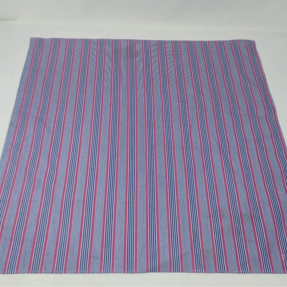 Thomas Pink London Woven Cotton Pocket Square Handkerchief Blue Pink Stripes